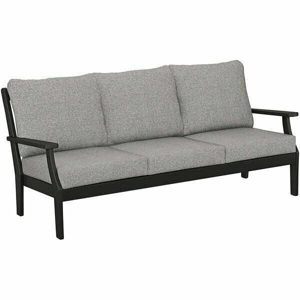 Polywood Braxton Black / Grey Mist Deep Seating Sofa 6334503BL145